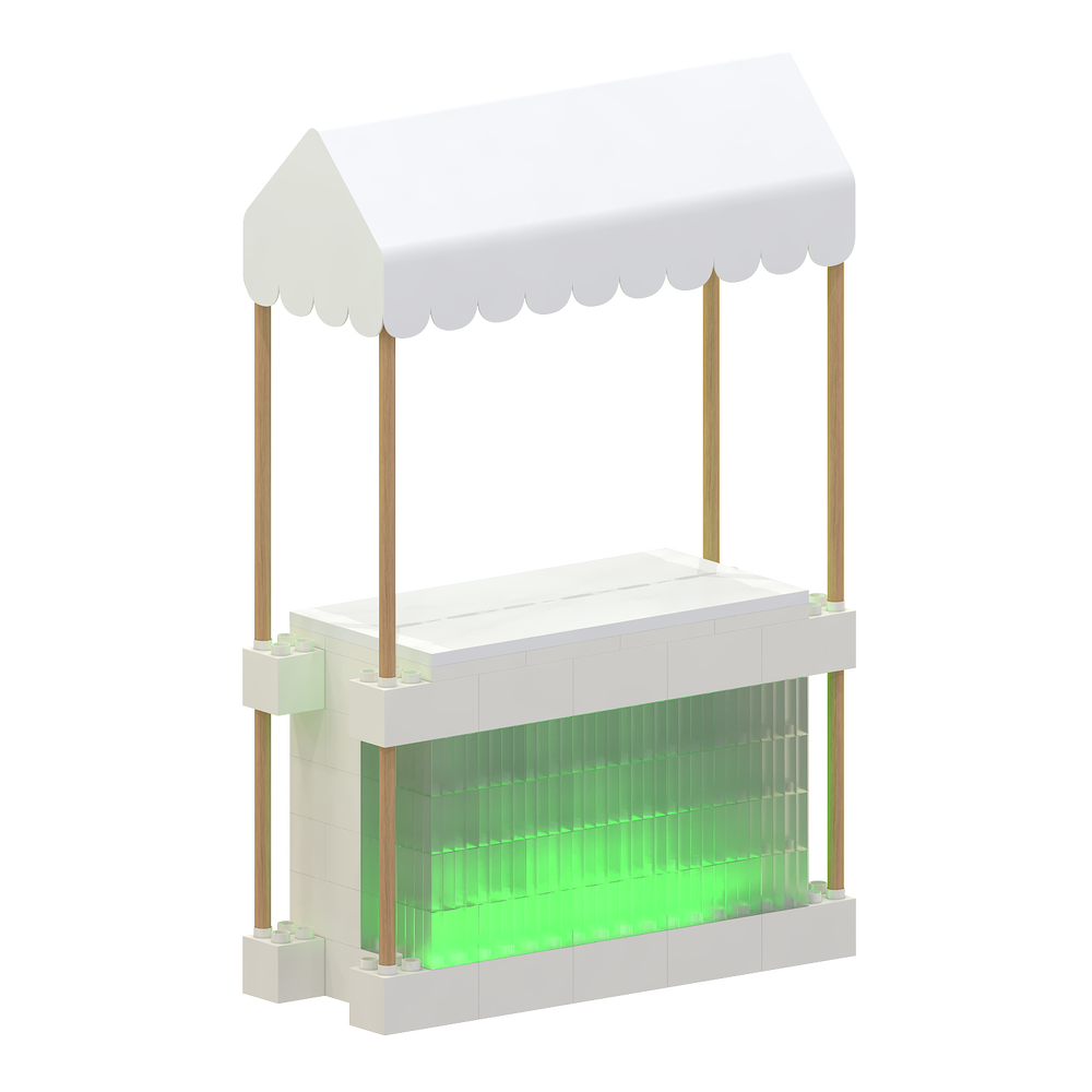 Illuminated Market Stall with Canopy (Indoors)
