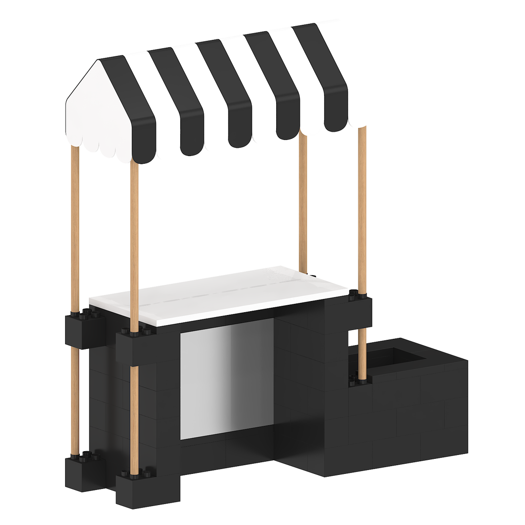Market Stall with Canopy & Planter (Indoors)