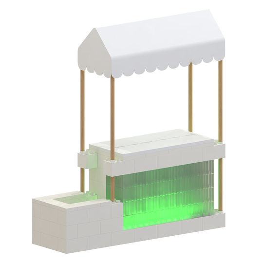 Market Stall with Canopy & Planter (Indoors)