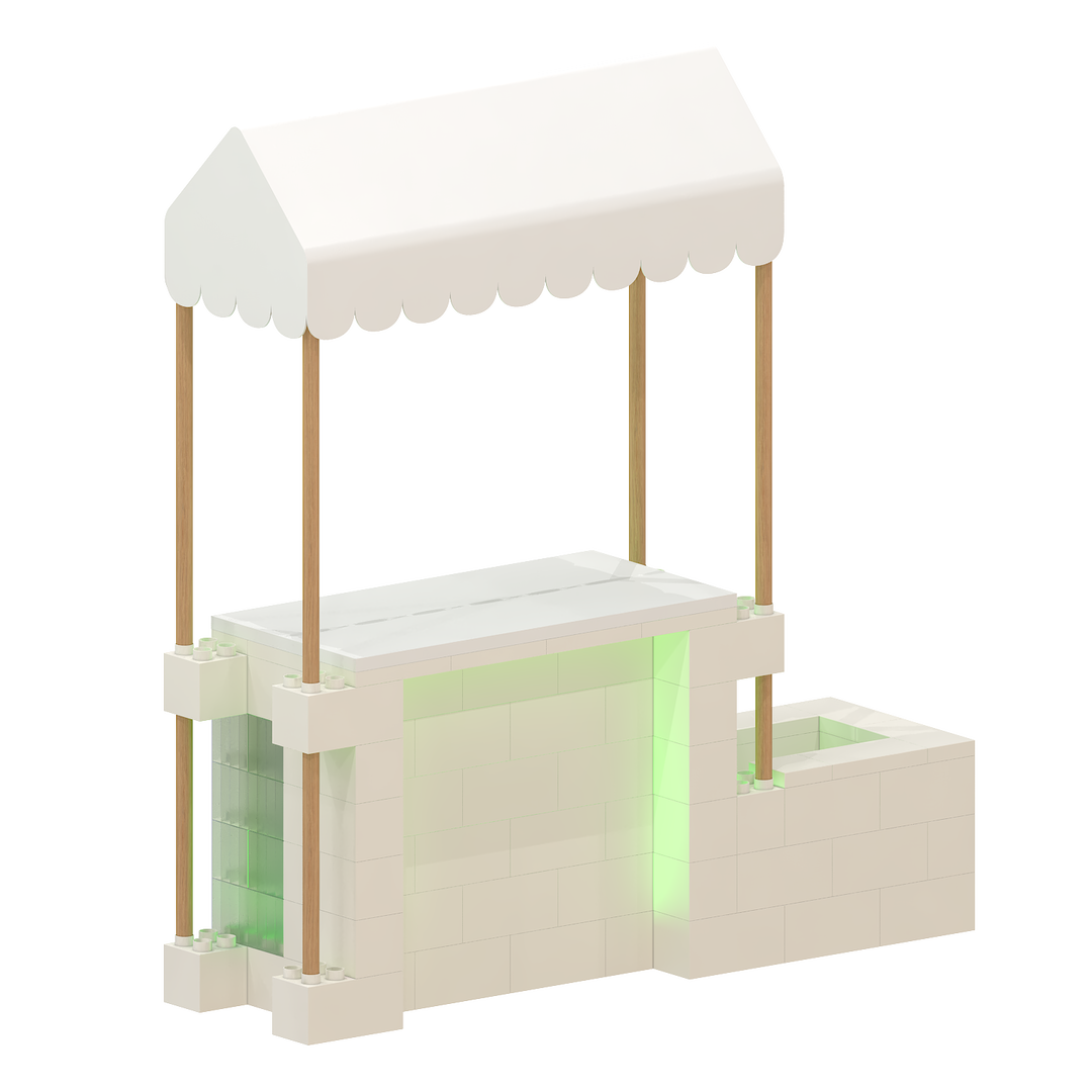 Market Stall with Canopy & Planter (Indoors)