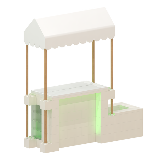 Market Stall with Canopy & Planter (Indoors)