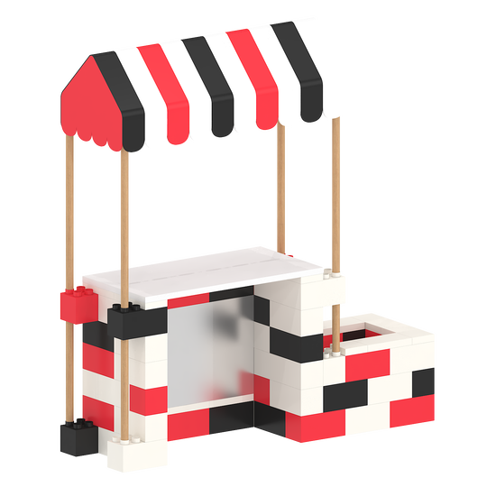 Market Stall with Canopy & Planter (Indoors)