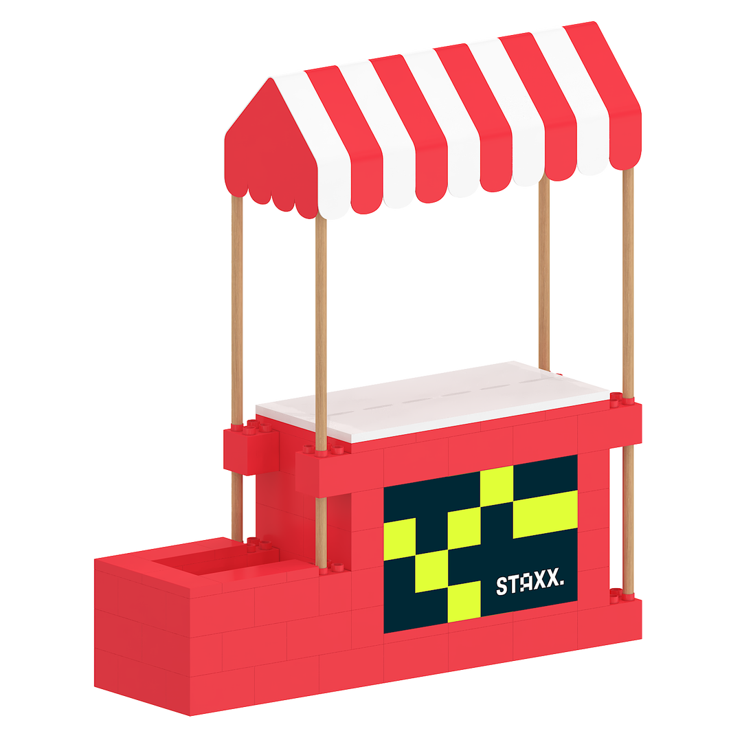 Market Stall with Canopy & Planter (Indoors)