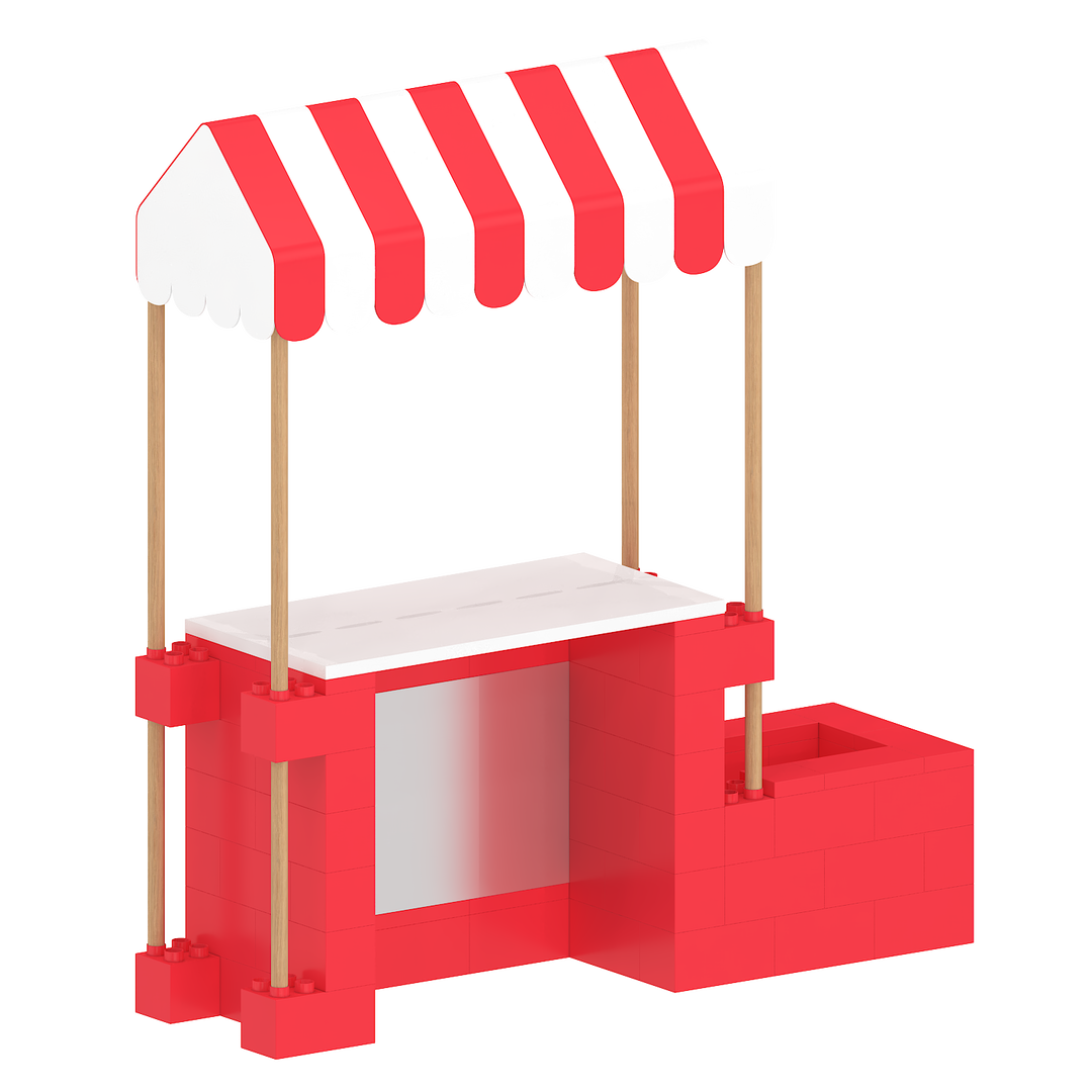 Market Stall with Canopy & Planter (Indoors)