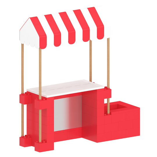 Market Stall with Canopy & Planter (Indoors)