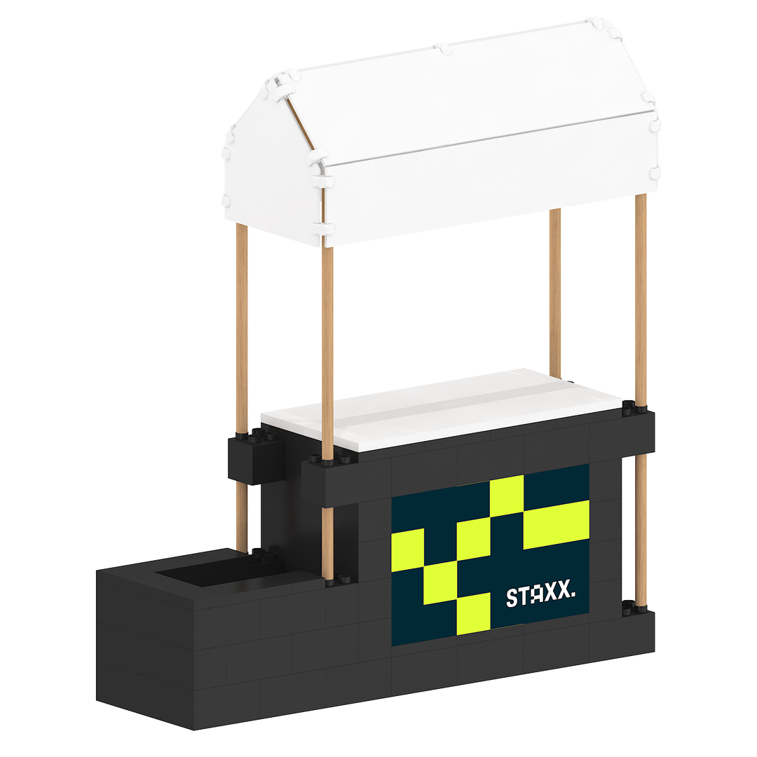 Market Stall with Canopy & Planter (Outdoors)