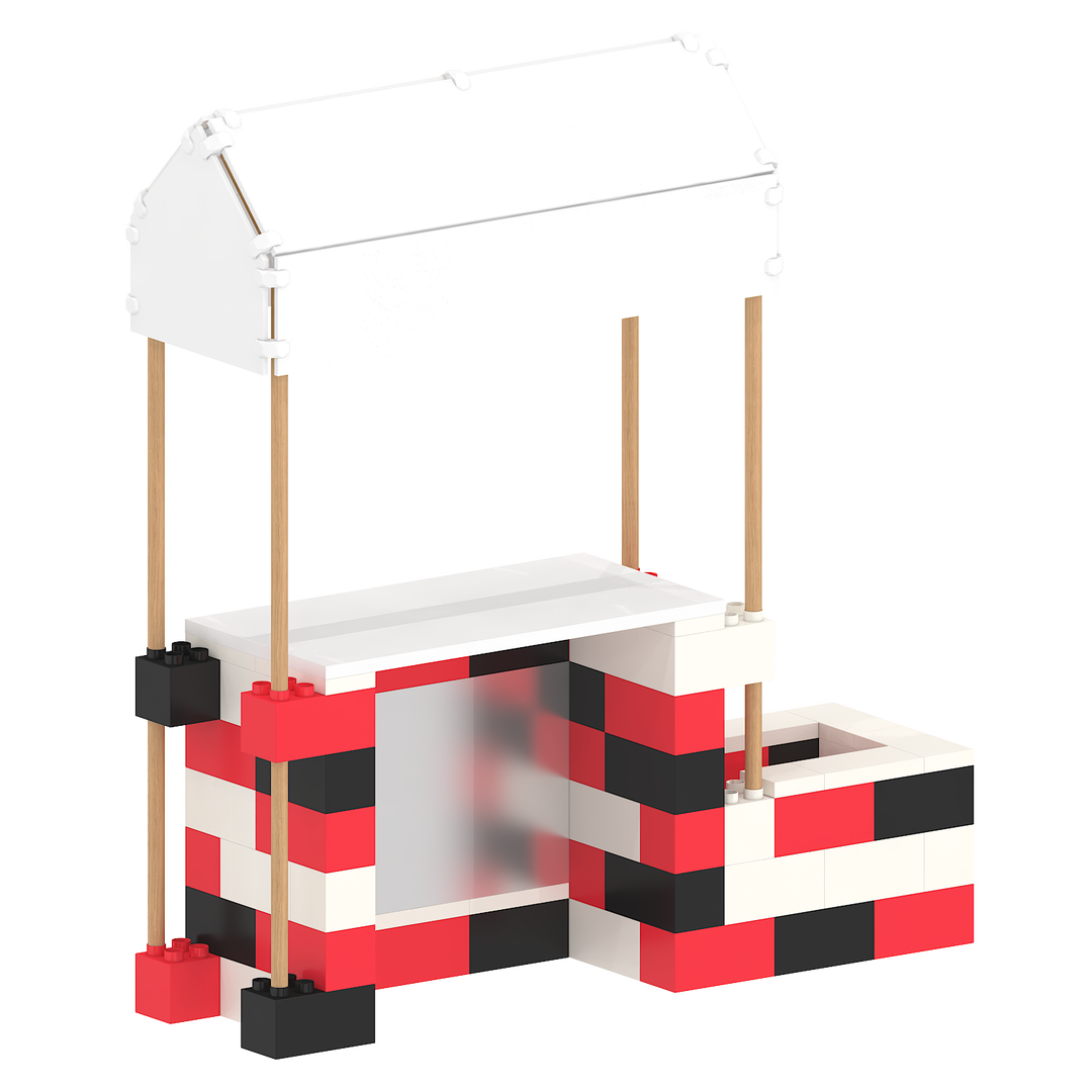 Market Stall with Canopy & Planter (Outdoors)