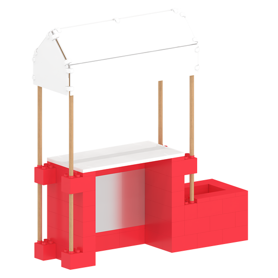 Market Stall with Canopy & Planter (Outdoors)