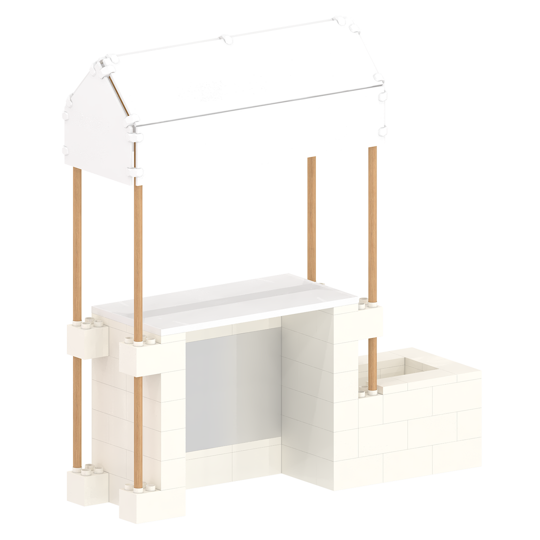 Market Stall with Canopy & Planter (Outdoors)