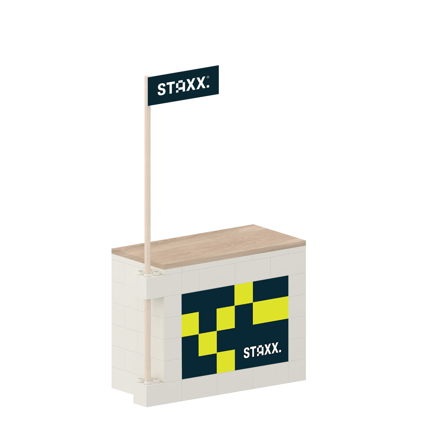 Promo Counter with Flag Header – STAXX
