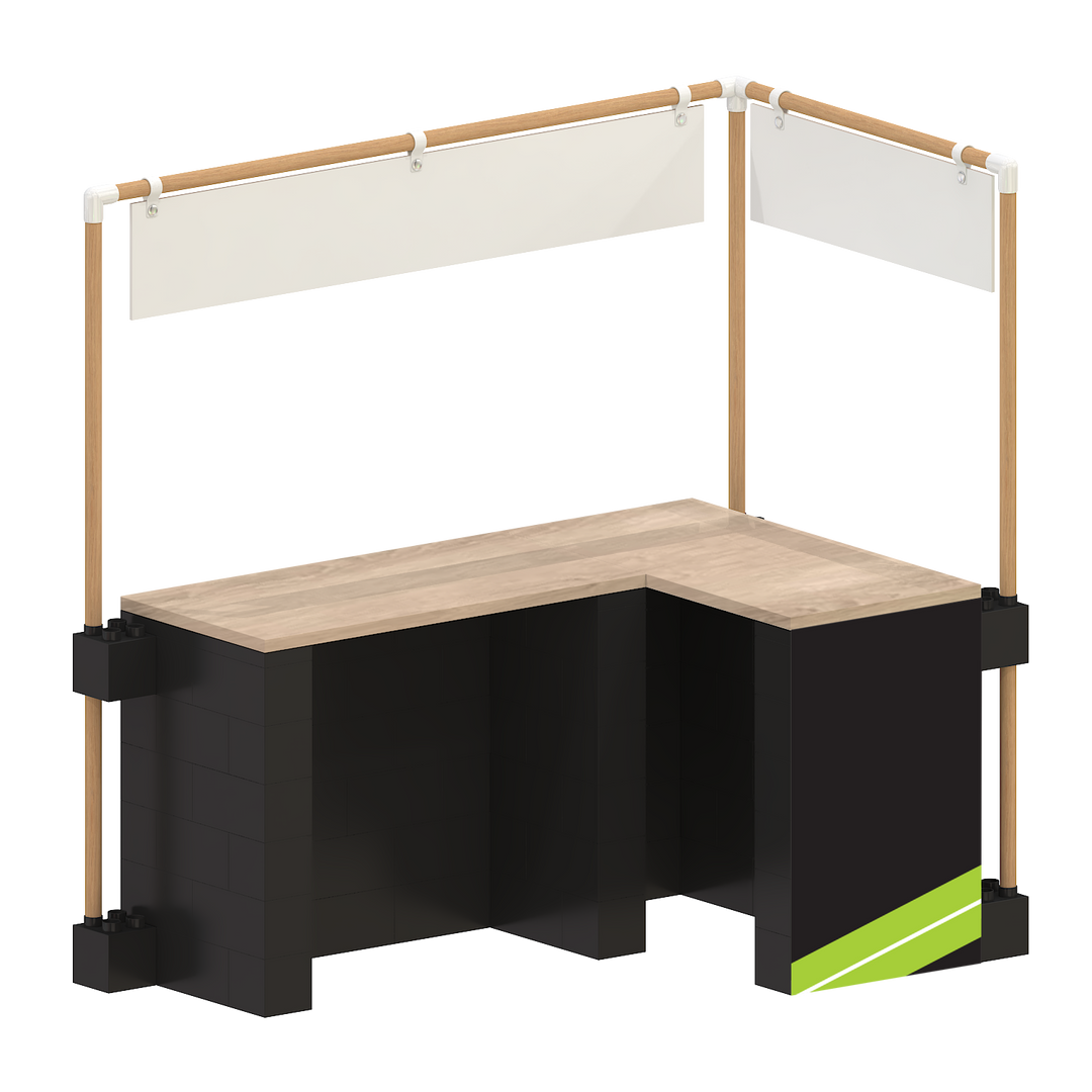 L-Shaped Market Stall (Left)