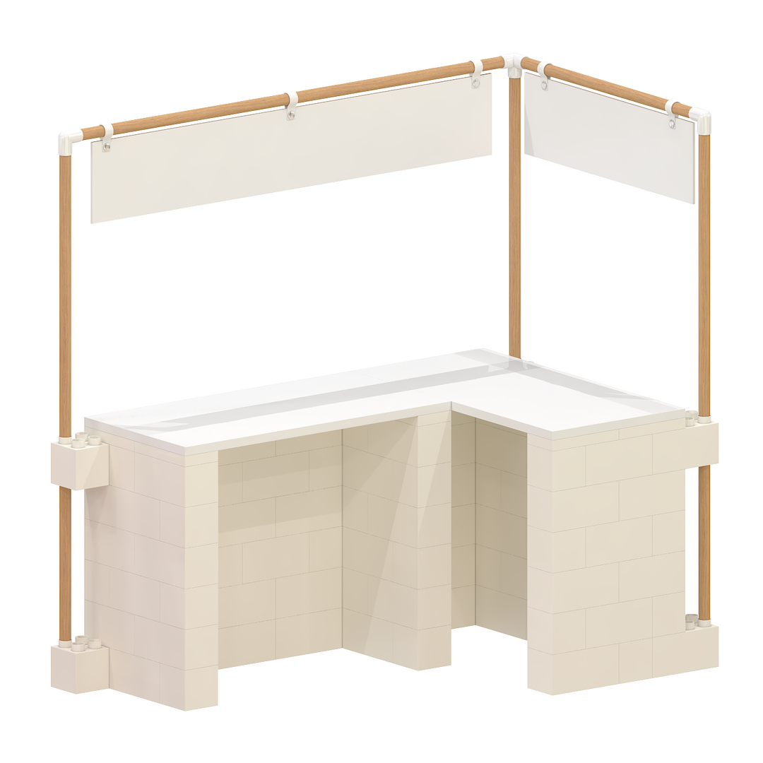 L-Shaped Market Stall (Left)