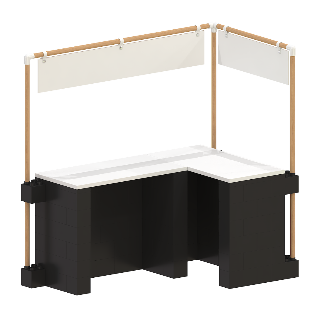 L-Shaped Market Stall (Left)