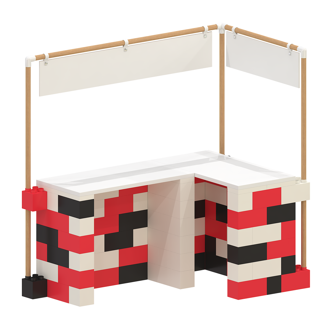 L-Shaped Market Stall (Left)