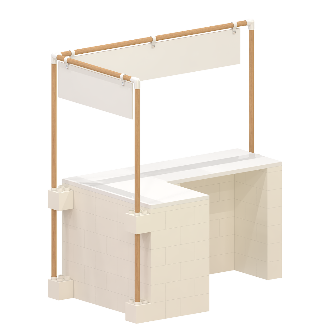 L-Shaped Market Stall (Right)